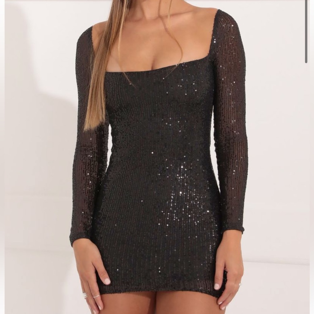 Lucy in the Sky Black Sequin Dress